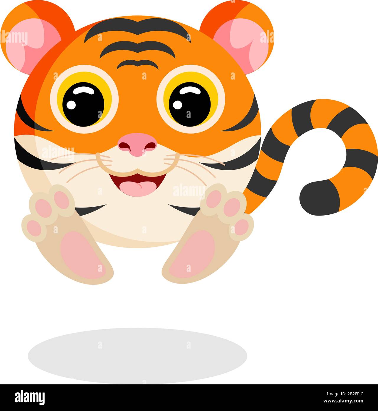 tiger in flat style vector image. Cartoon character. Flat vector stock