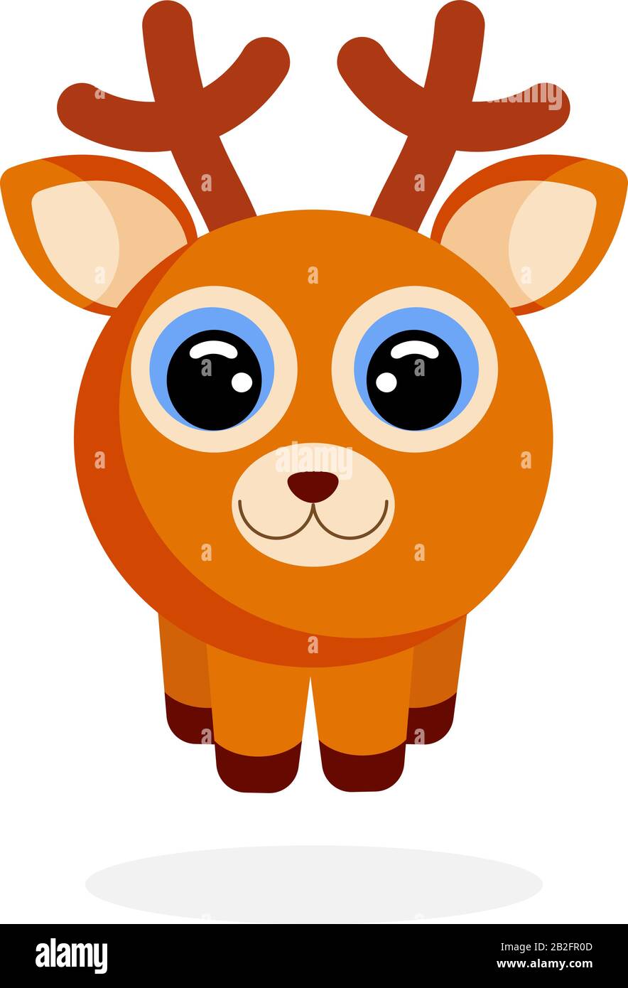 deer in flat style vector image. Cartoon character. Flat vector stock ...