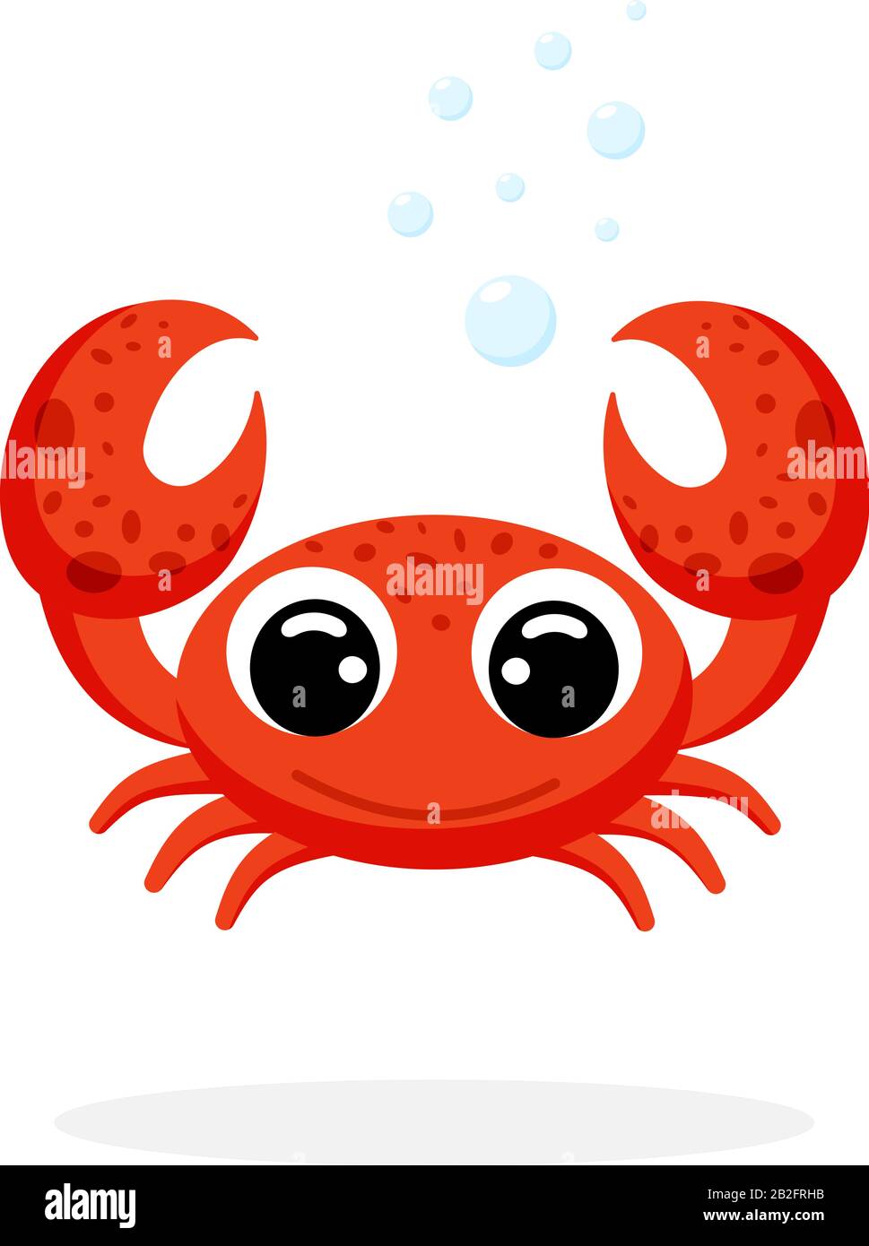 Crab In Flat Style Vector Image. Cartoon Character. Flat Vector Stock  Illustration On White Background Stock Vector Image & Art - Alamy