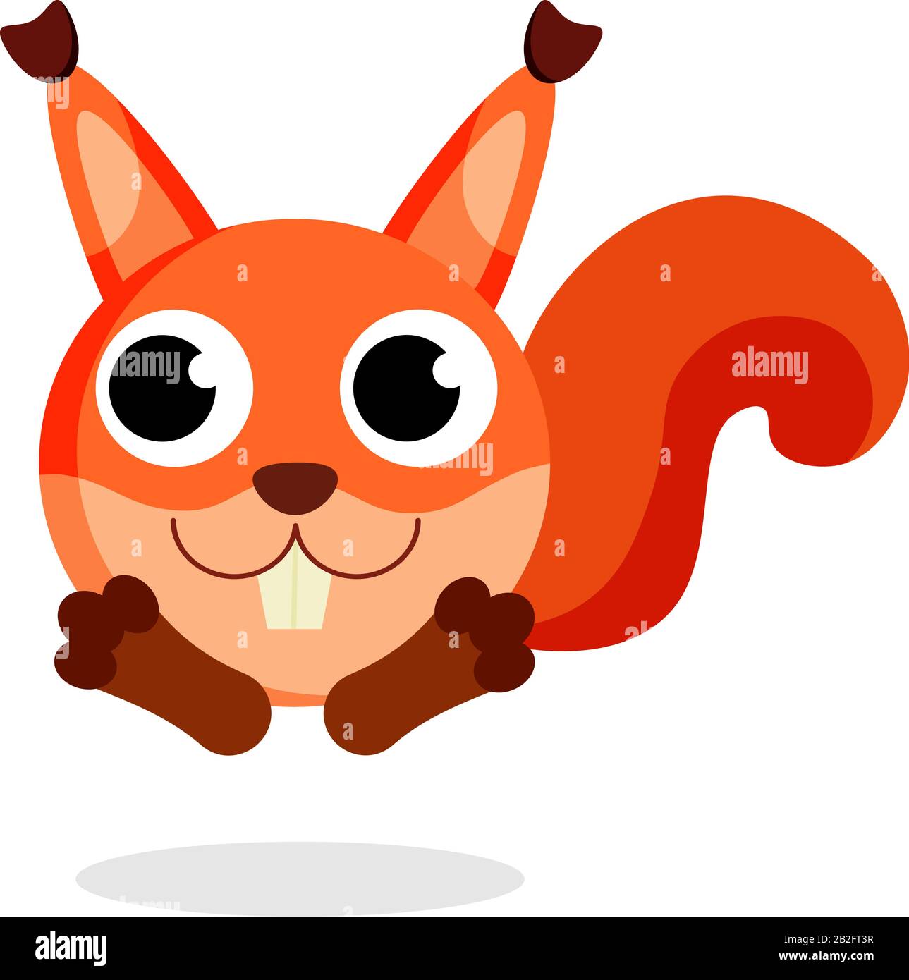 Cute squirrel vector illustration. Flat design. Isolated Illustration on white background Stock Vector