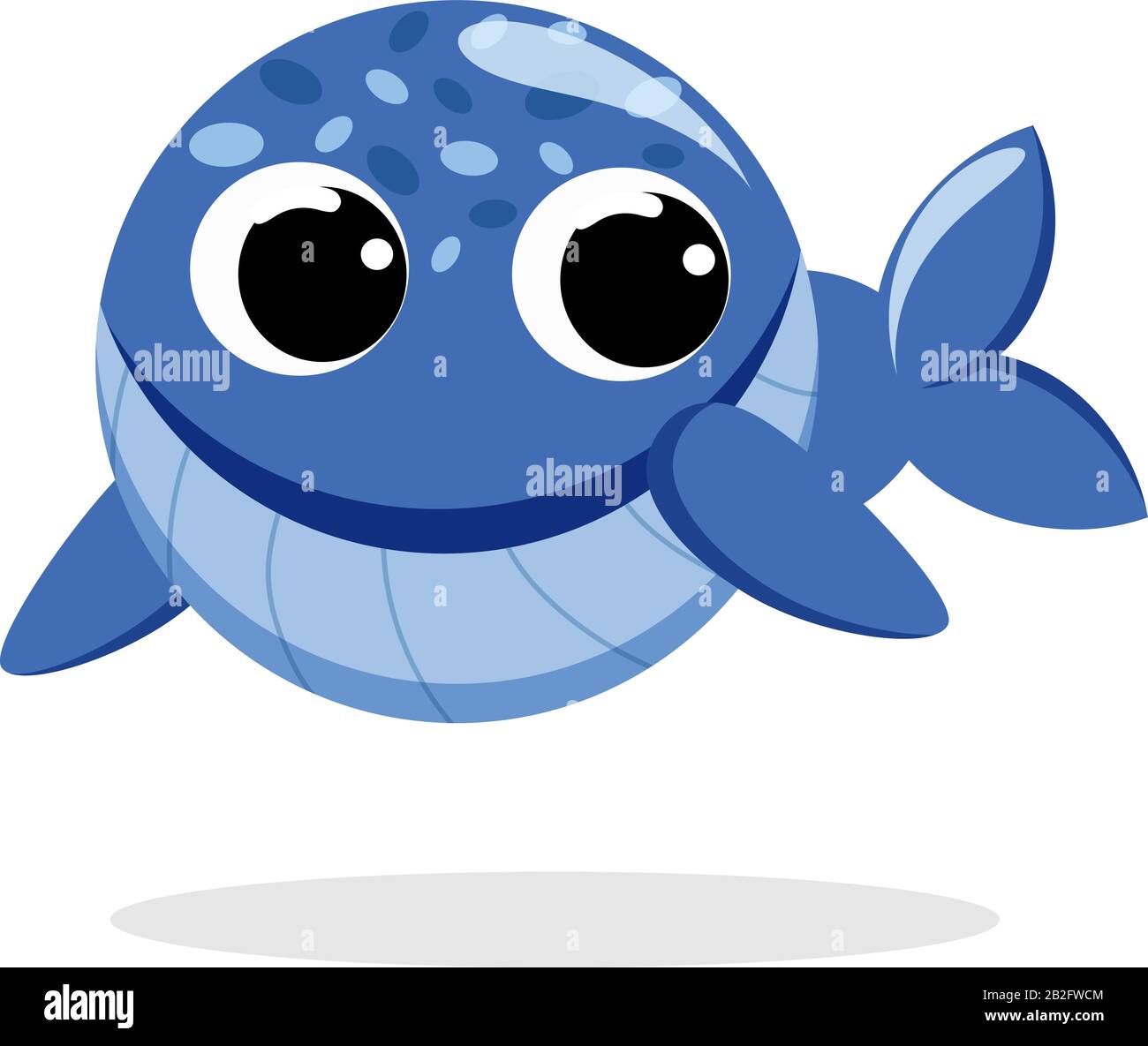 whale in flat style vector image. Cartoon character. Flat vector stock ...