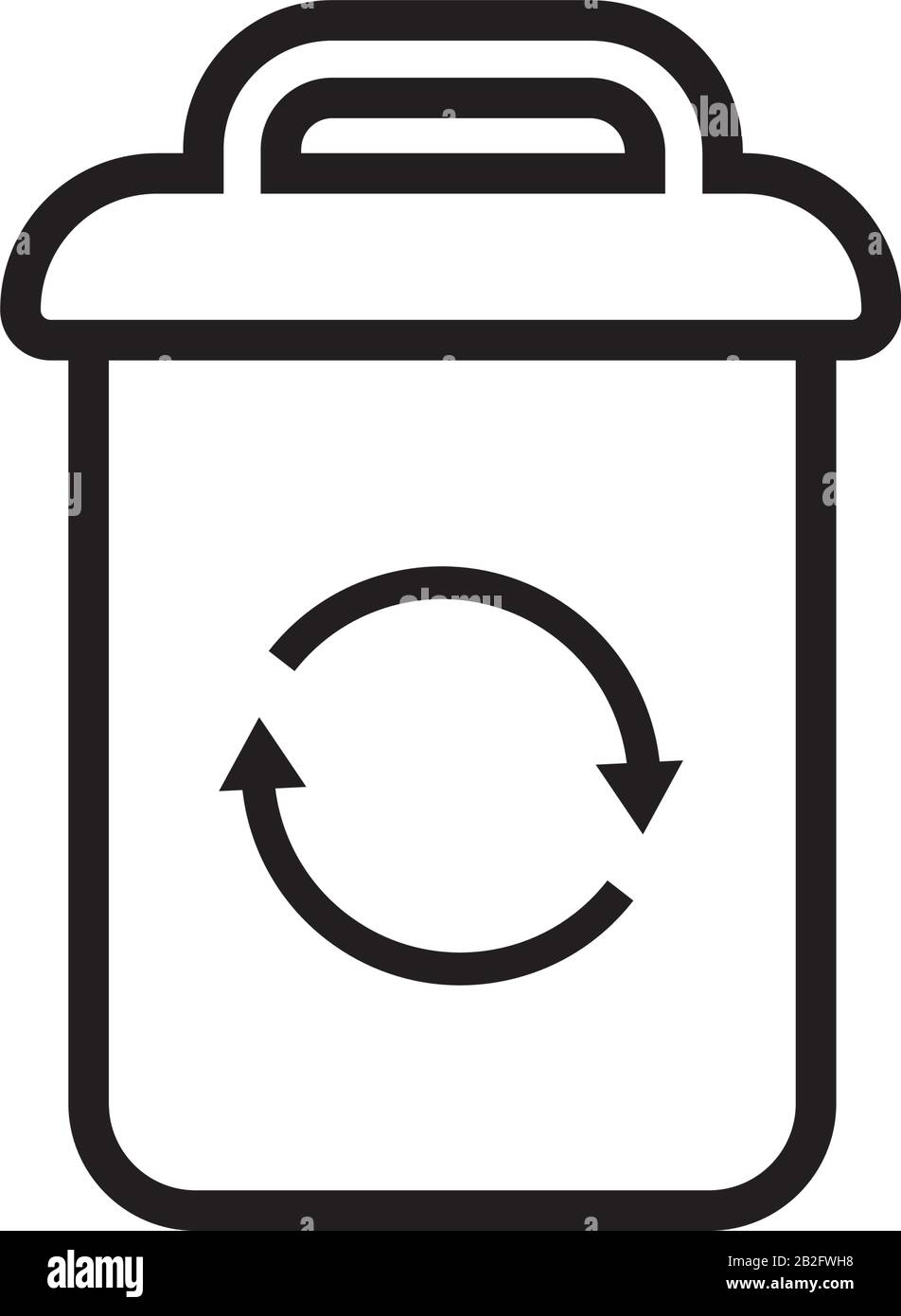 arrows recycle symbol in waste bin line style Stock Vector Image & Art ...
