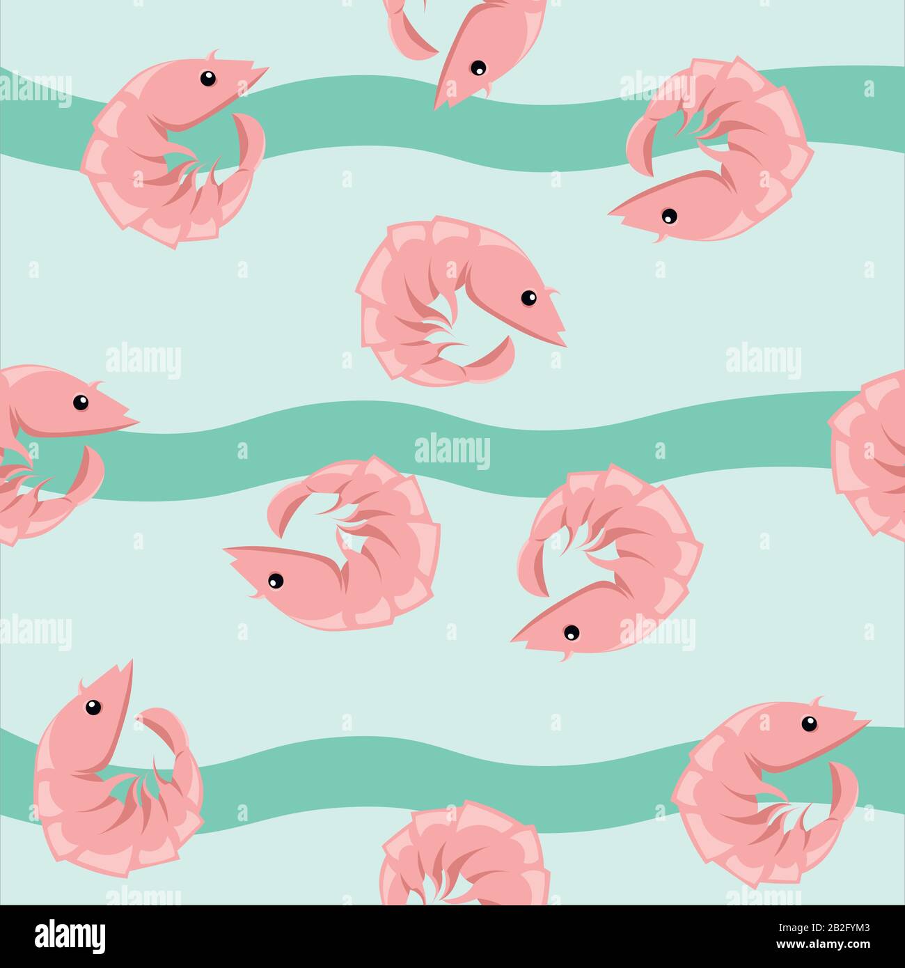 Shrimp pattern. Design for banner, poster, greeting card, napkin