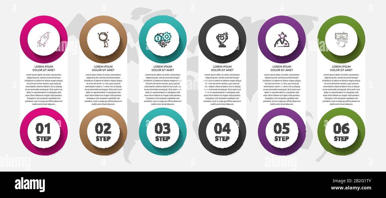 Vector template circle infographics. Business concept with 6 options ...