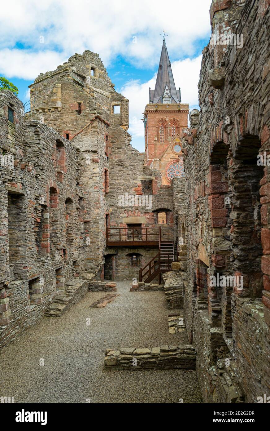Kirkwall, Orkney, Scoland, the ruins of the Bishop's and Earl's palace Stock Photo