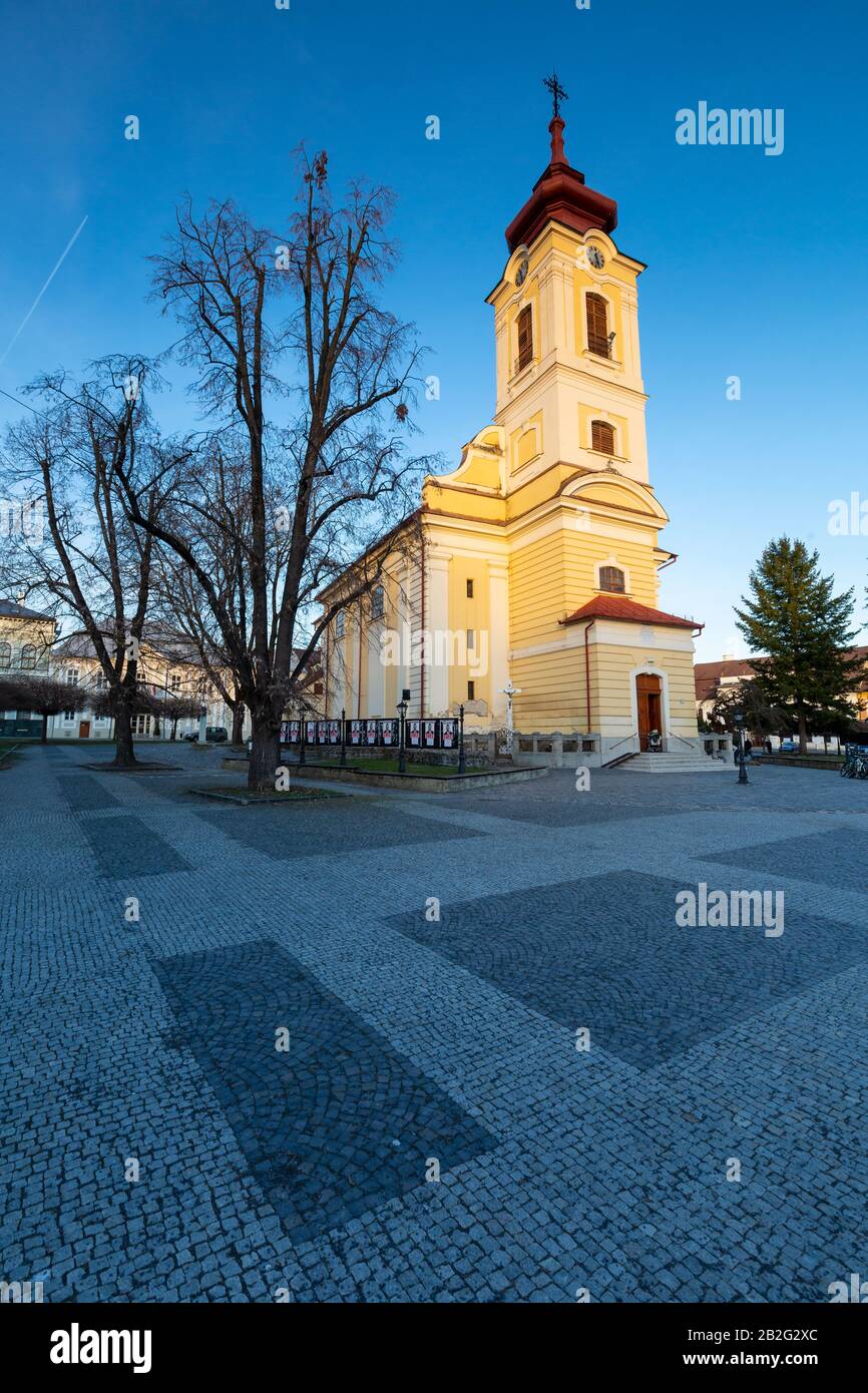 Rimavska Sobota, Slovakia - March 3, 2019: Classicistic Roman Catholic church in the town of Rimavska Sobota, Slovakia. Stock Photo