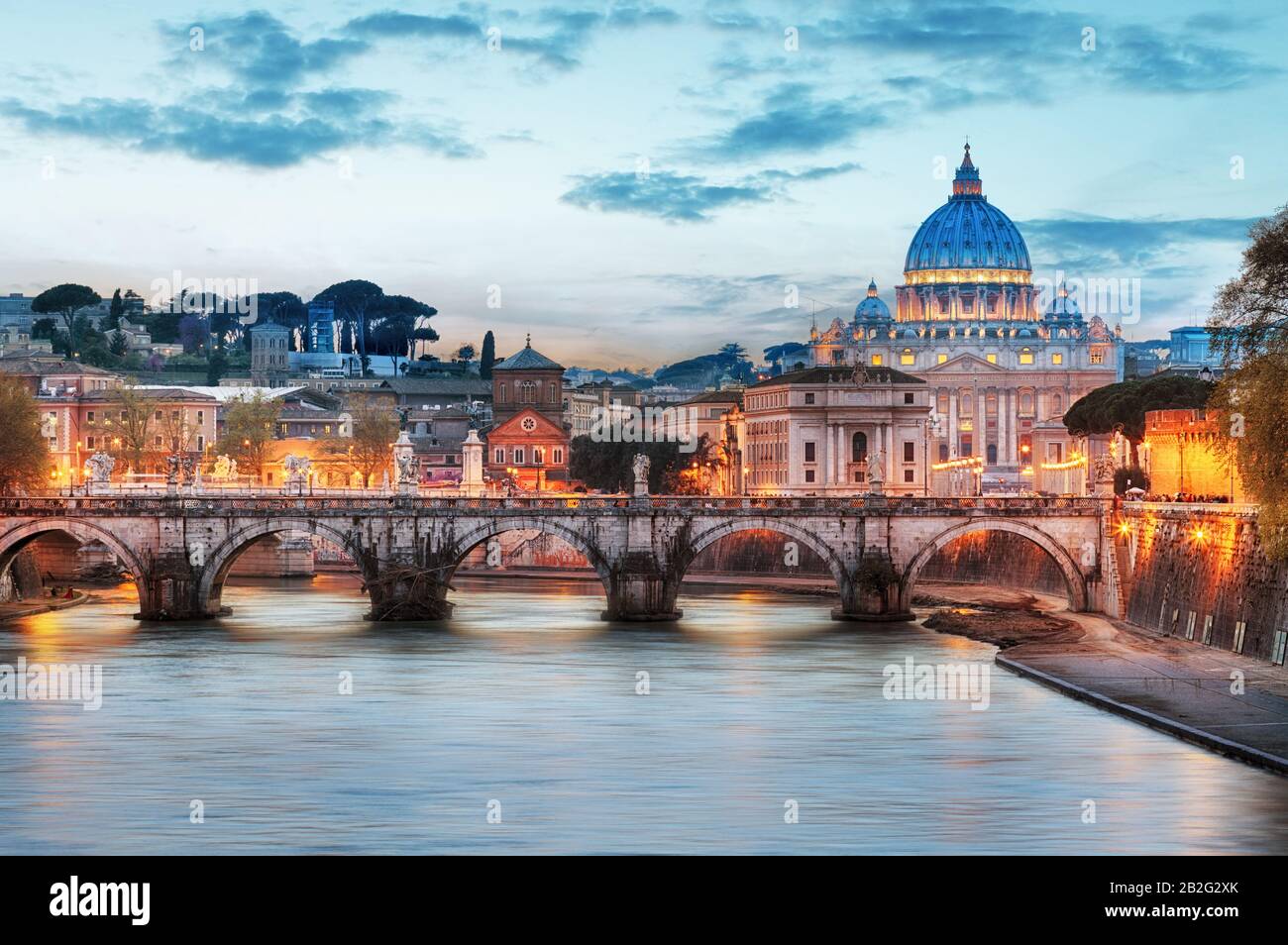 Rome - Vatican city at night Stock Photo