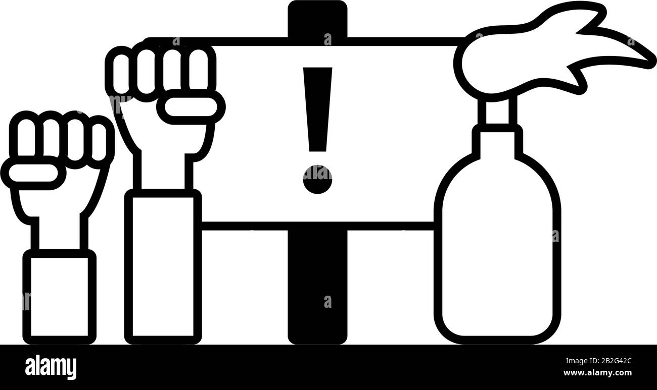 clenched fist held in protest on white background vector illustration ...