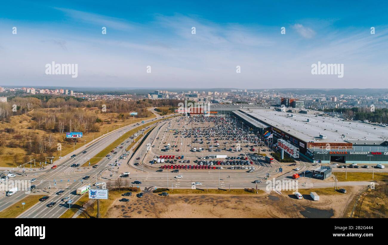 Vilnius Akropolis supermarket aerial view Stock Photo