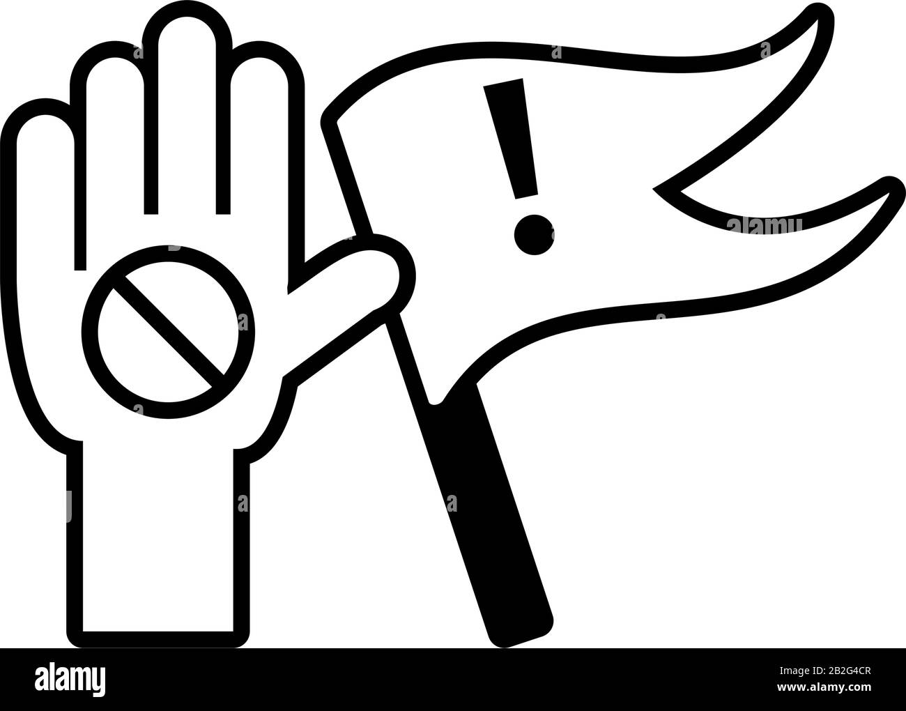 clenched fist held in protest on white background vector illustration ...