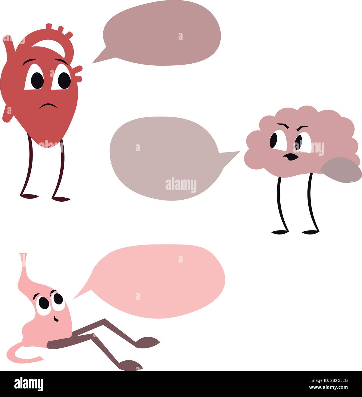 The dispute between the heart, brain and stomach. Comics. Design for medical poster Stock Vector Image & Art - Alamy The dispute between the heart, brain and stomach. Comics. Design for medical poster Stock Vector Image & Art - Alamy