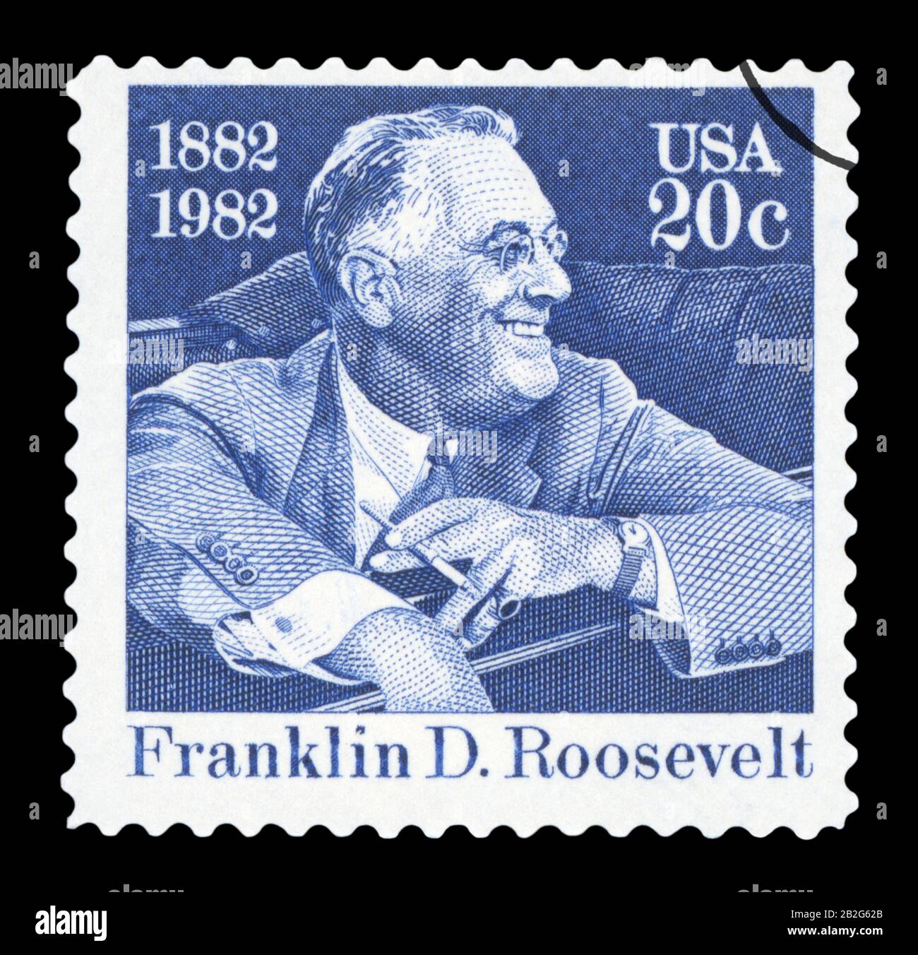 UNITED STATES OF AMERICA - CIRCA 1982: a postage stamp printed in USA showing an image of president Theodore Roosevelt, circa 1982. Stock Photo