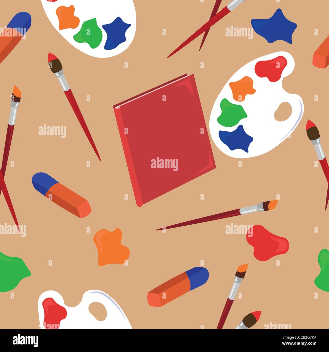 Stationery pattern. Objects for creativity and drawing. School design for banners, posters, covers. Stock Vector
