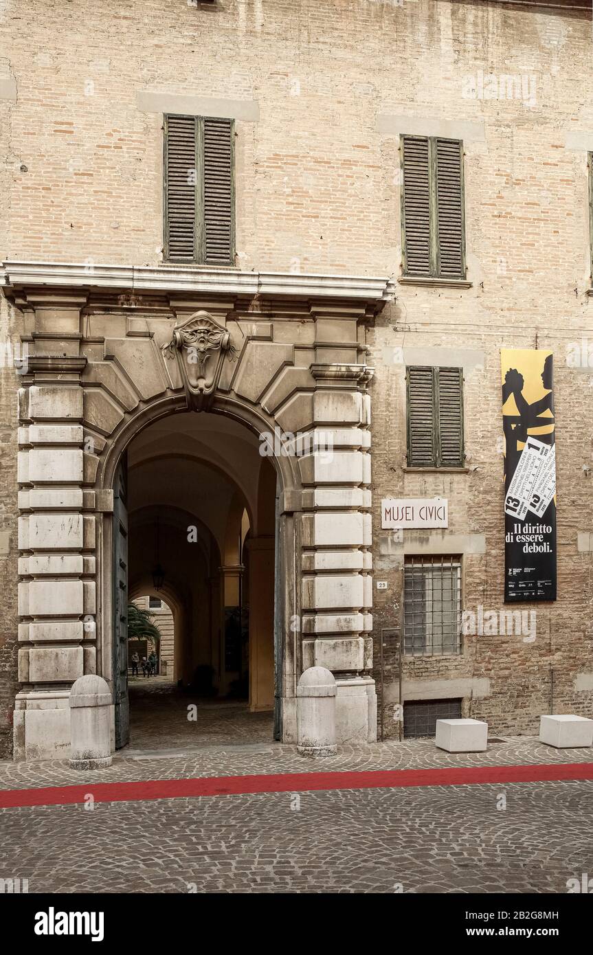 Italy Marche Pesaro - External of Palazzo Mosca - Civic Museum Stock Photo