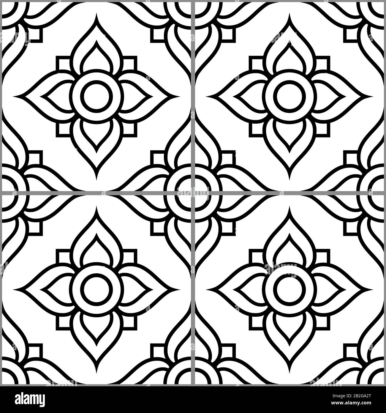Hand drawing decorative tile pattern italian Vector Image