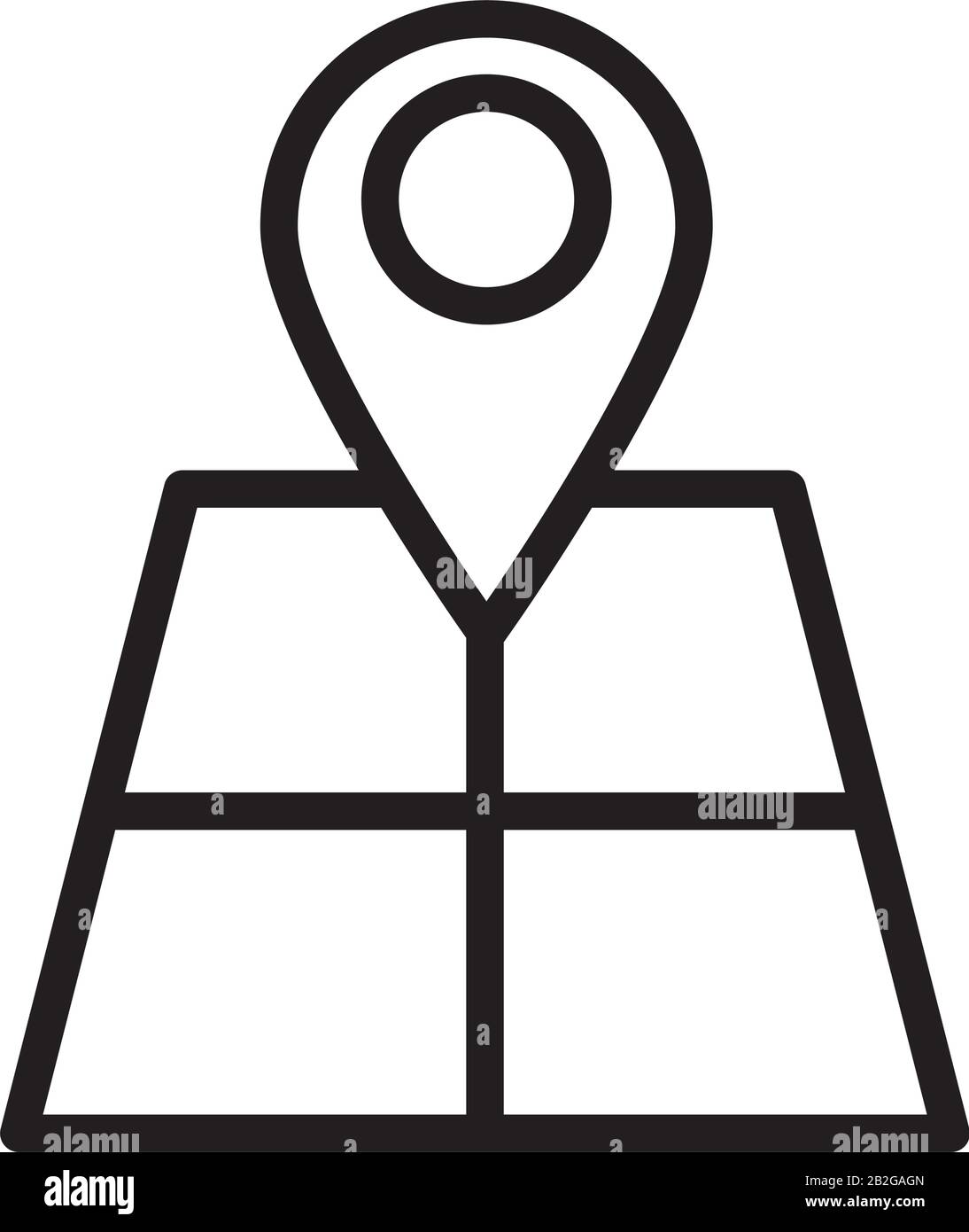paper map guide with pin location line style icon Stock Vector Image ...