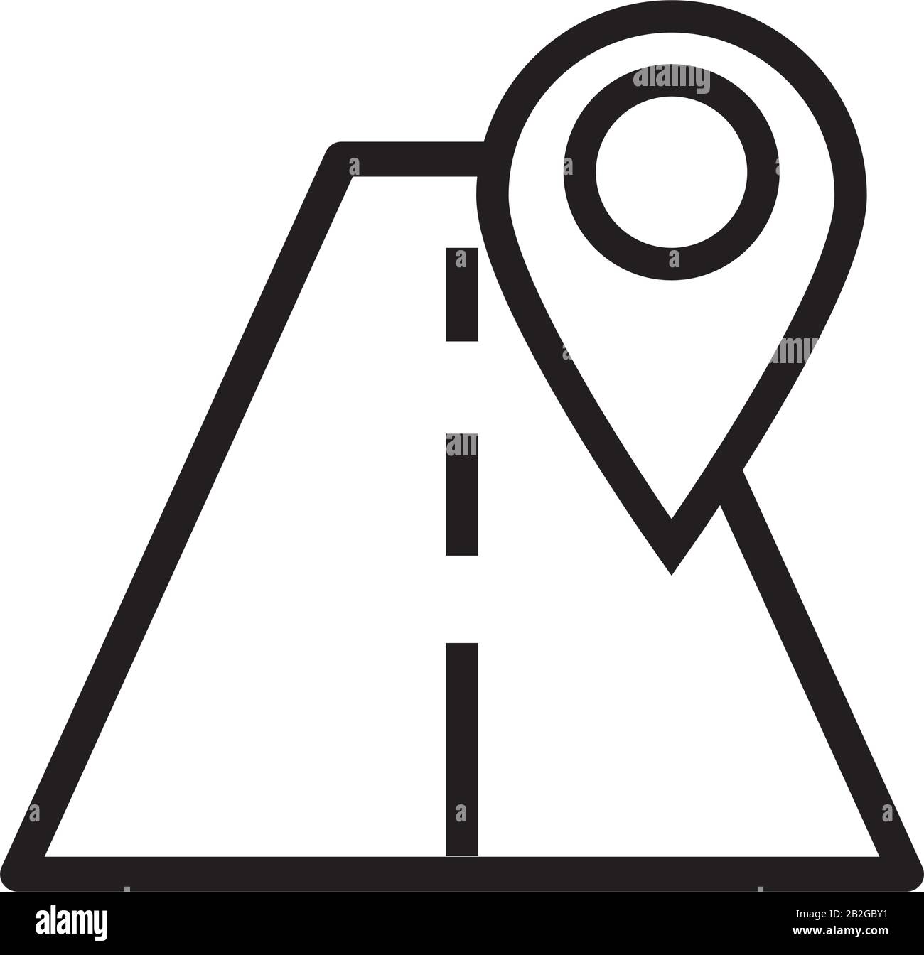 road with pin pointer location line style icon Stock Vector Image & Art ...