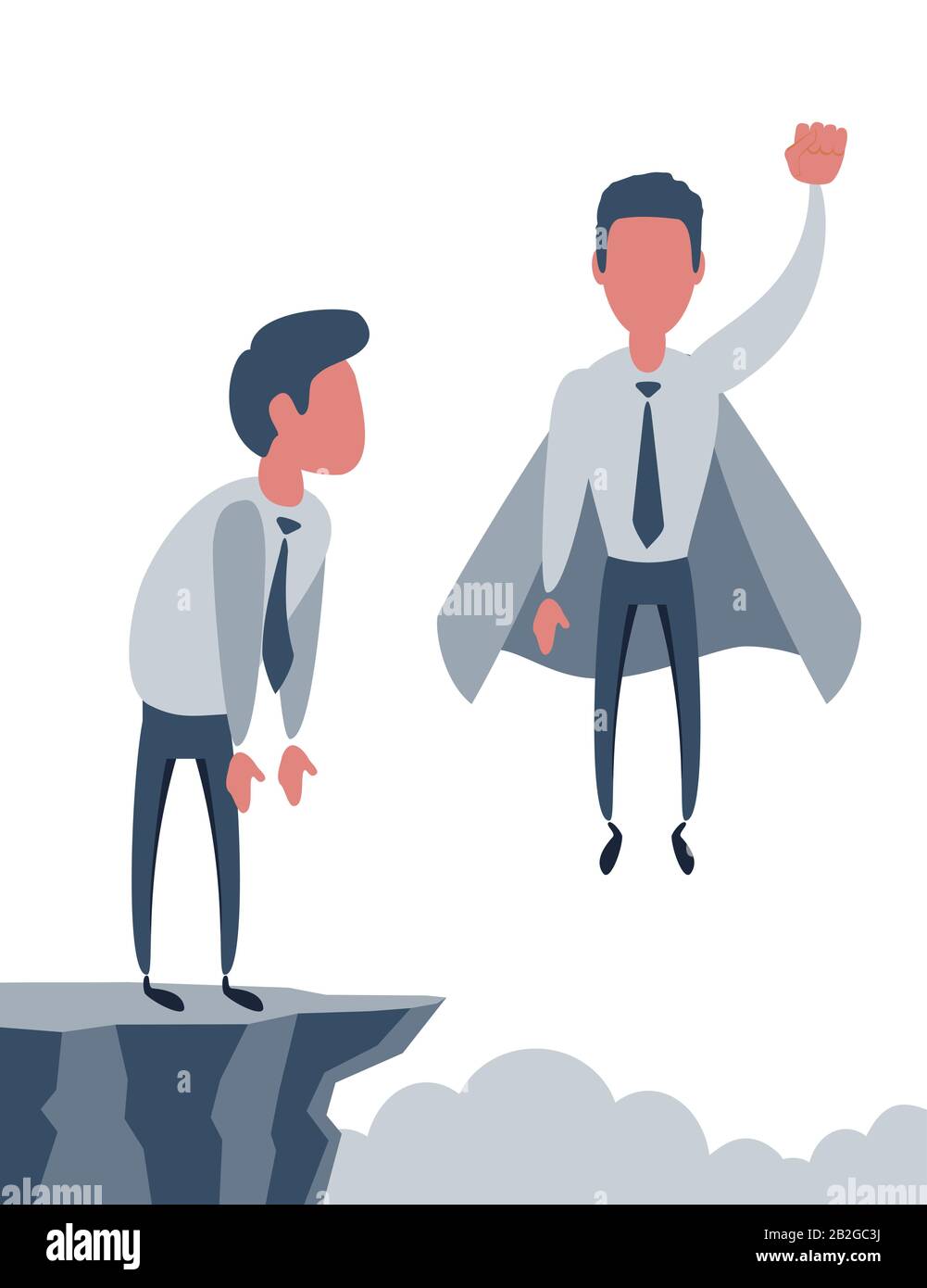 Confident Rising Up Confident superhero businessman rising up Stock Vector Image & Art - Alamy