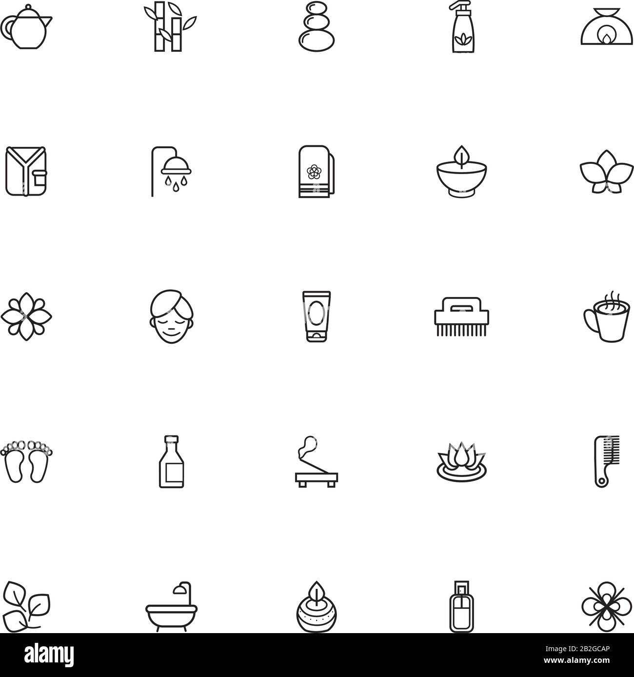 Spa wellness icons relaxation Black and White Stock Photos & Images - Alamy