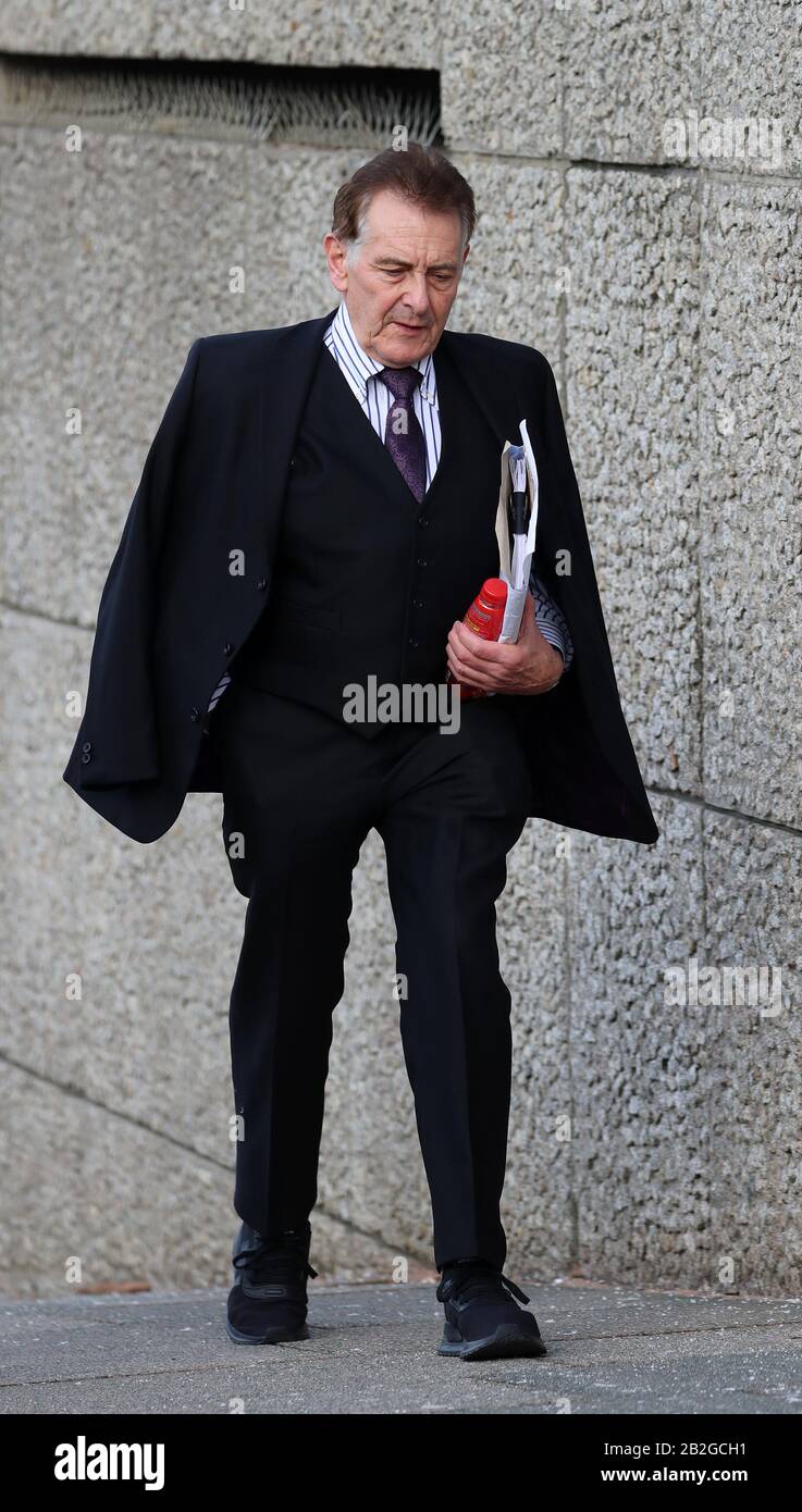 Landlord and property baron Nicholas van Hoogstraten - now named Nicholas  Adolf von Hessen - arrives at Brighton and Hove Magistrates' Court, in  Brighton, where he is due to stand trial for