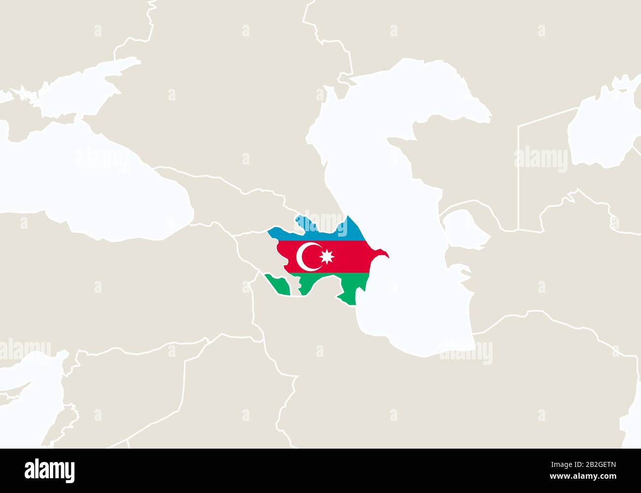 Europe with highlighted Azerbaijan map. Vector Illustration Stock 