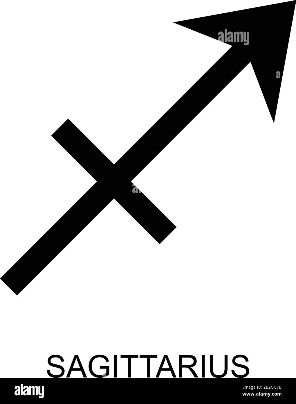 Vector illustration of sagittarius greek zodiac sign symbol. Stock Vector