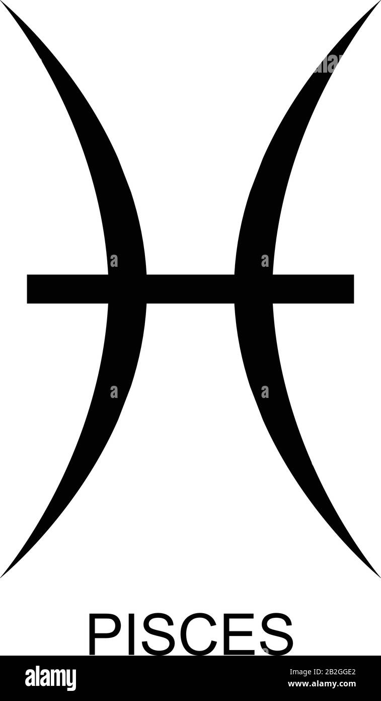 Vector illustration of pisces greek zodiac sign symbol. Stock Vector