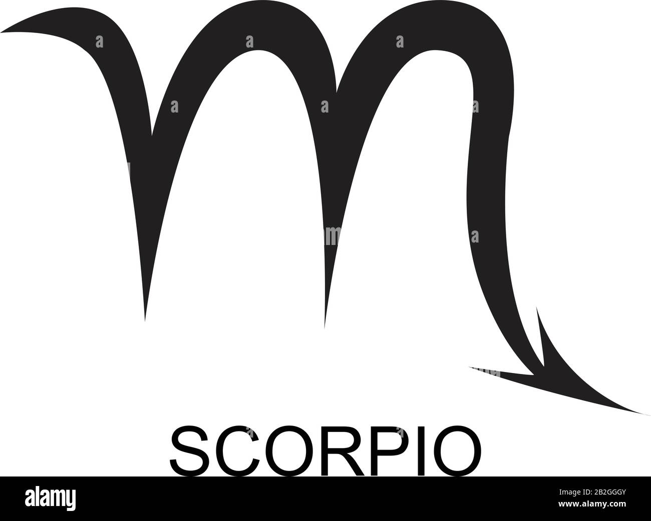 Vector illustration of greek scorpio zodiac sign symbol. Stock Vector