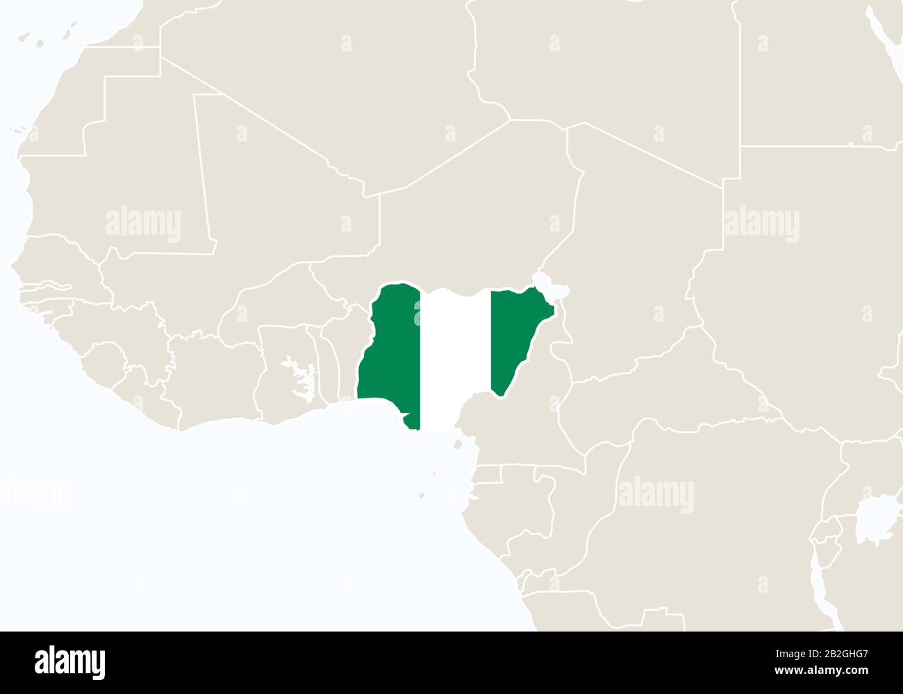 Nigeria Map High Resolution Stock Photography And Images Alamy Africa With Highlighted Nigeria Map Vector Illustration 2B2GHG7