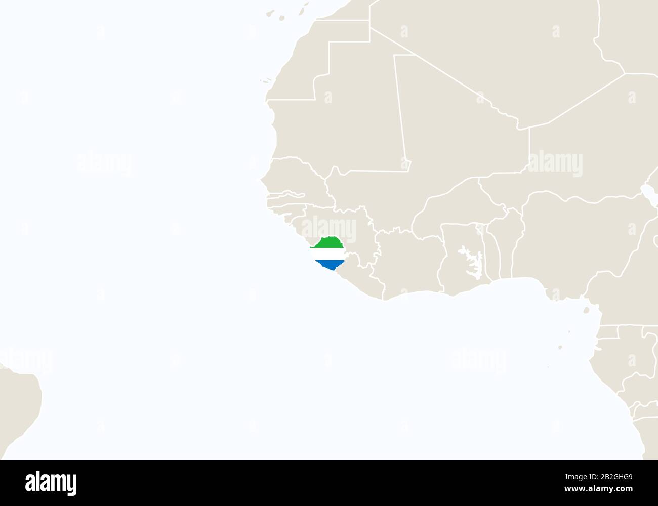 Africa with highlighted Sierra Leone map. Vector Illustration Stock ...