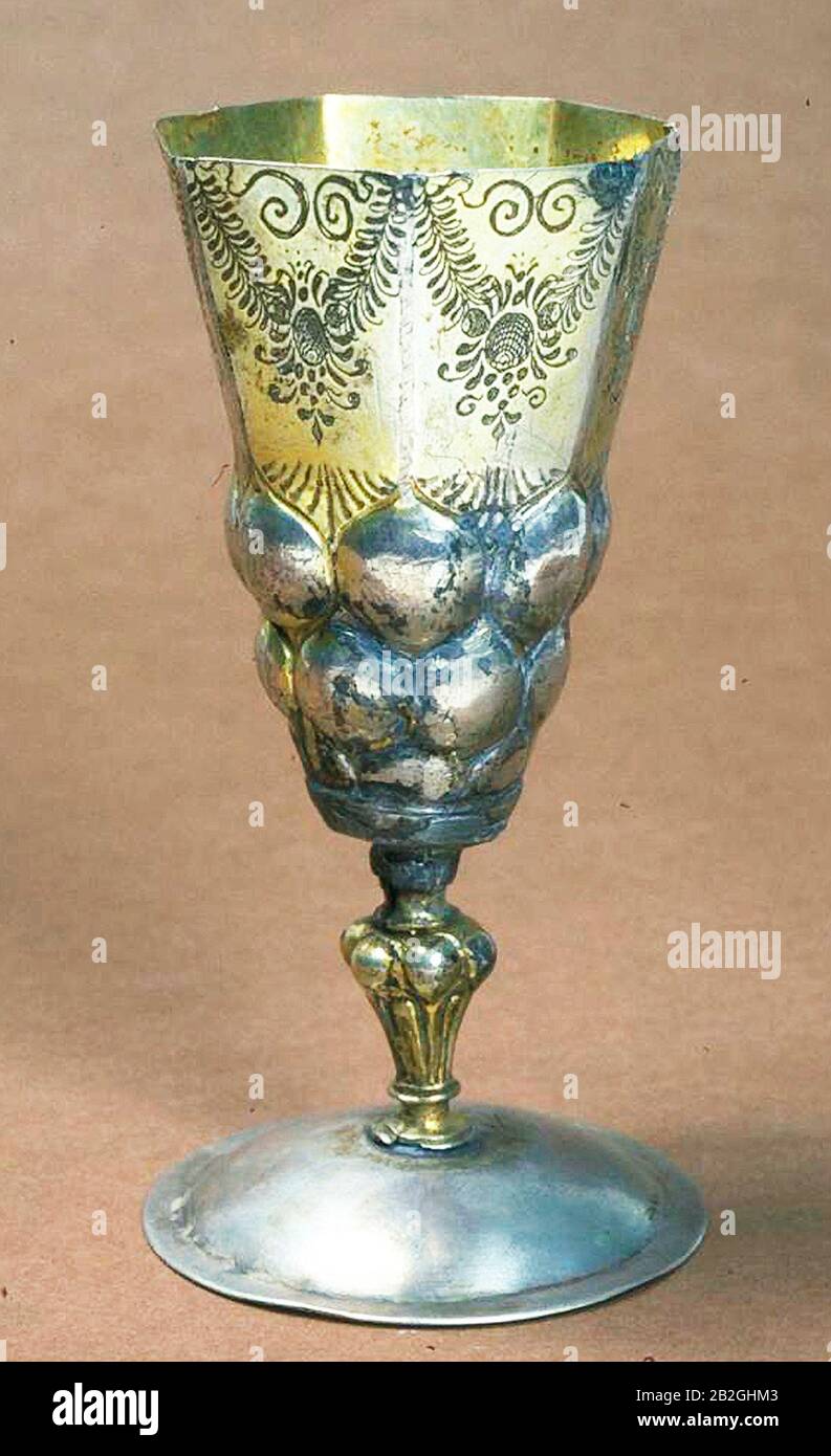 6594. Kidush cup, silver, Lublin, Poland Stock Photo