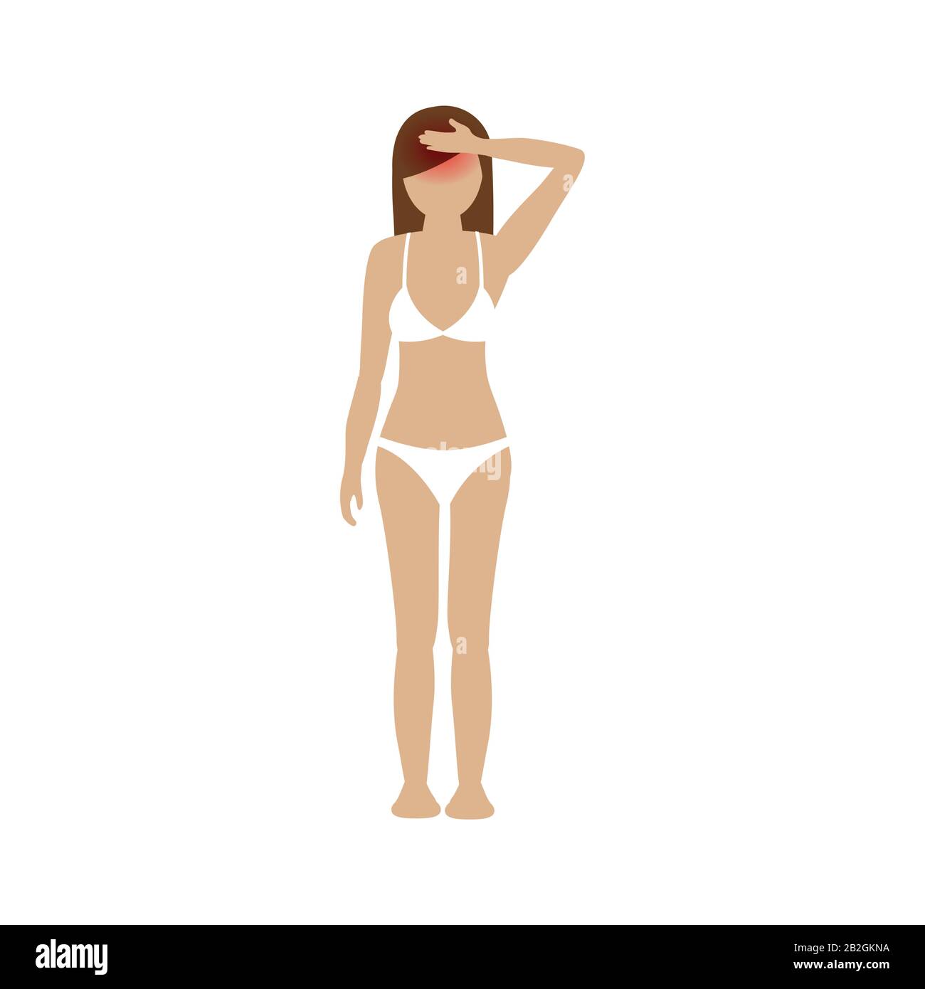woman has a headache info graphic vector illustration EPS10 Stock Vector