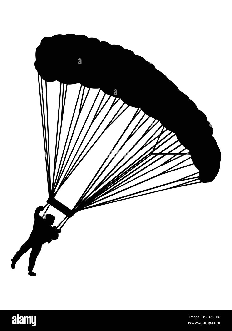 Silhouettes of man parachuting. vector art Stock Vector Image & Art - Alamy
