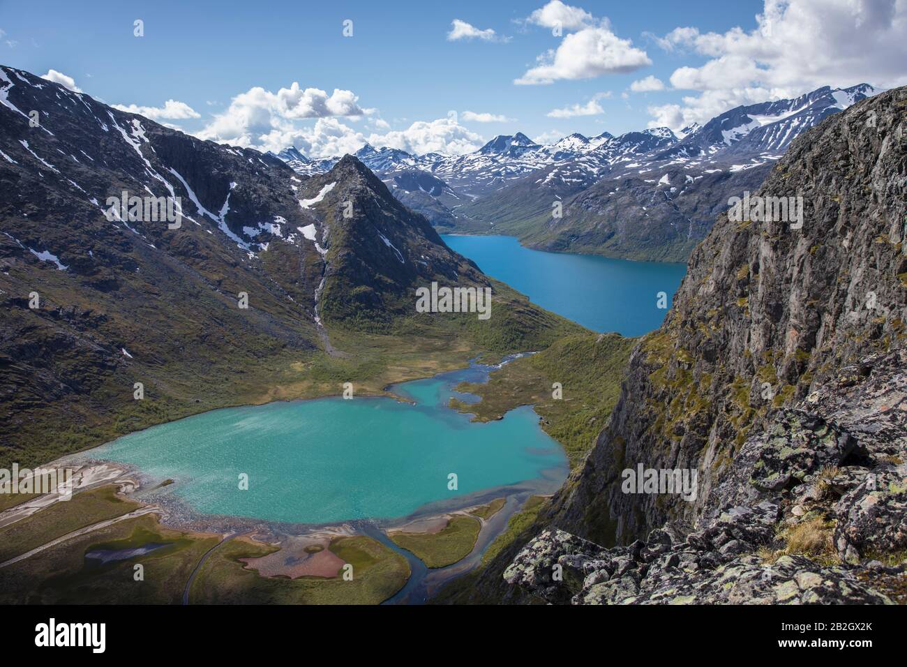 Beautiful and colorful mountain waters in Jotunheimen, Norway Stock Photo