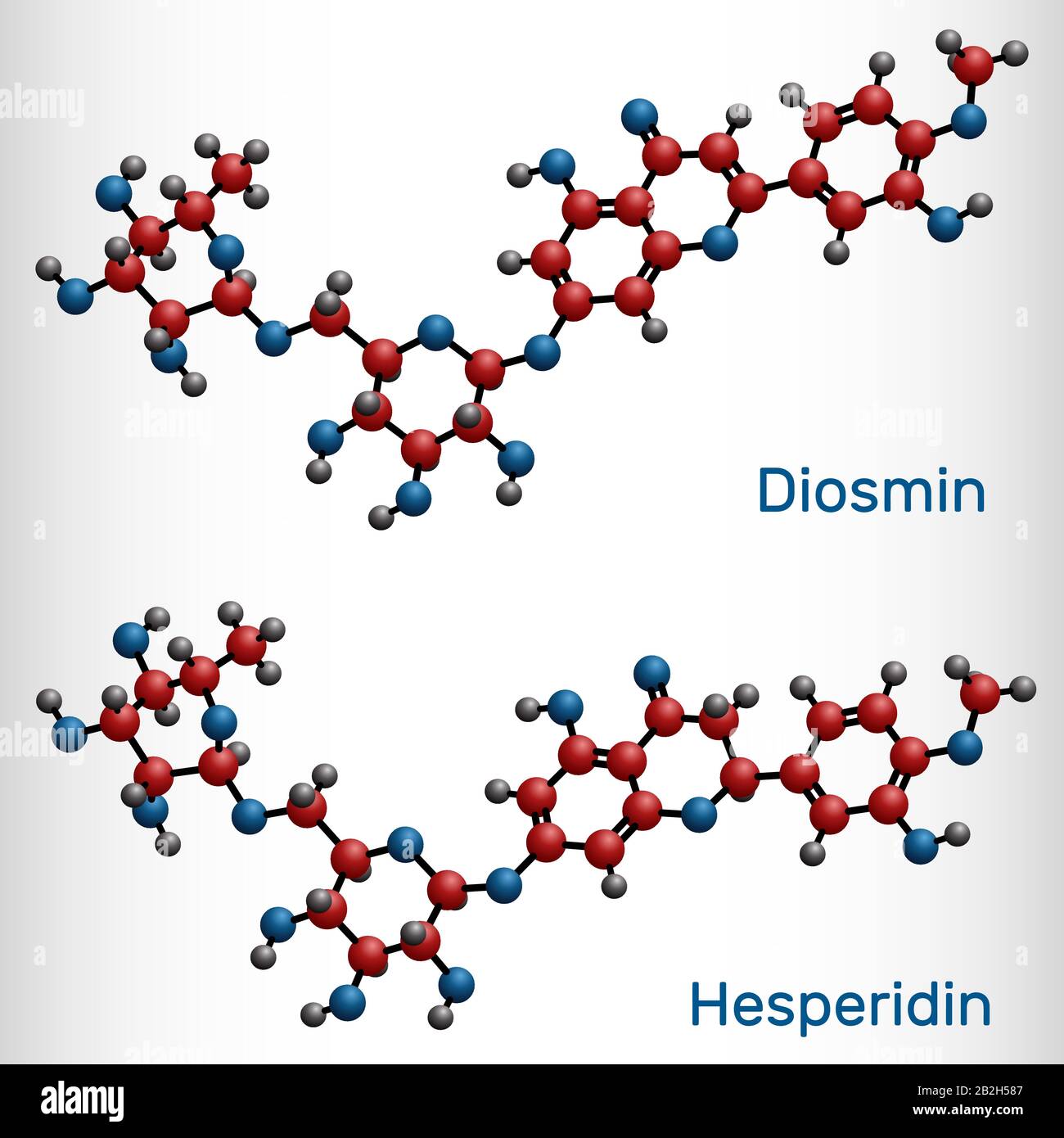 Hesperidin, diosmin, flavonoid molecule. Flavanone glycoside, drugs for