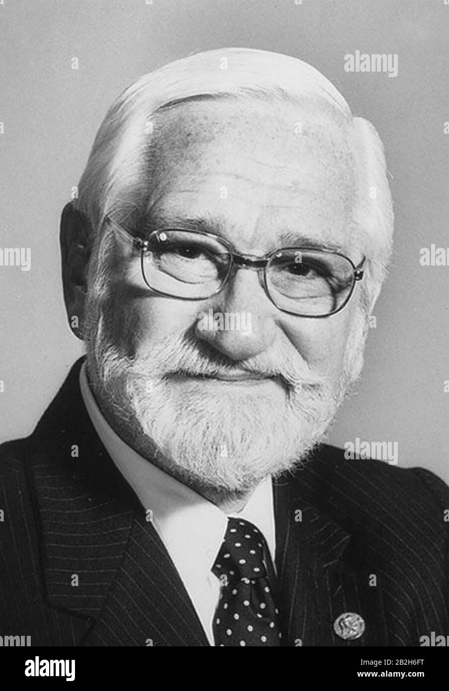 ALBERT SABIN (1906-1993)  OPolish-American medical researcher who developed the oral polio vaccine Stock Photo
