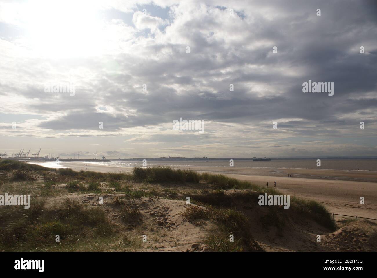 Liverpool Crosby Beach Stock Photo Alamy