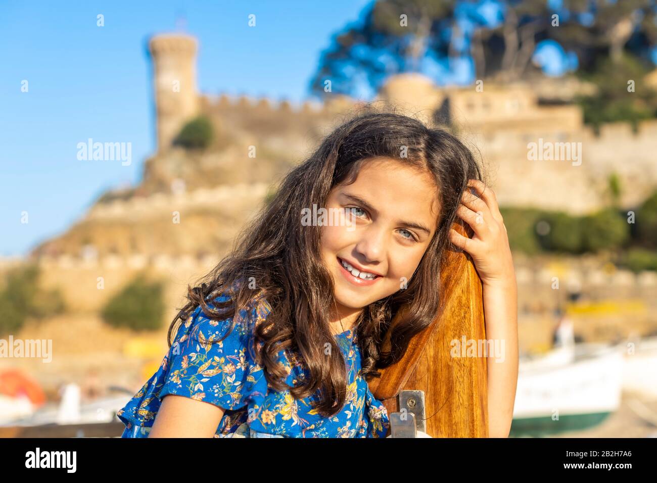 Portrait of a beautiful girl with long hair Stock Photo - Alamy