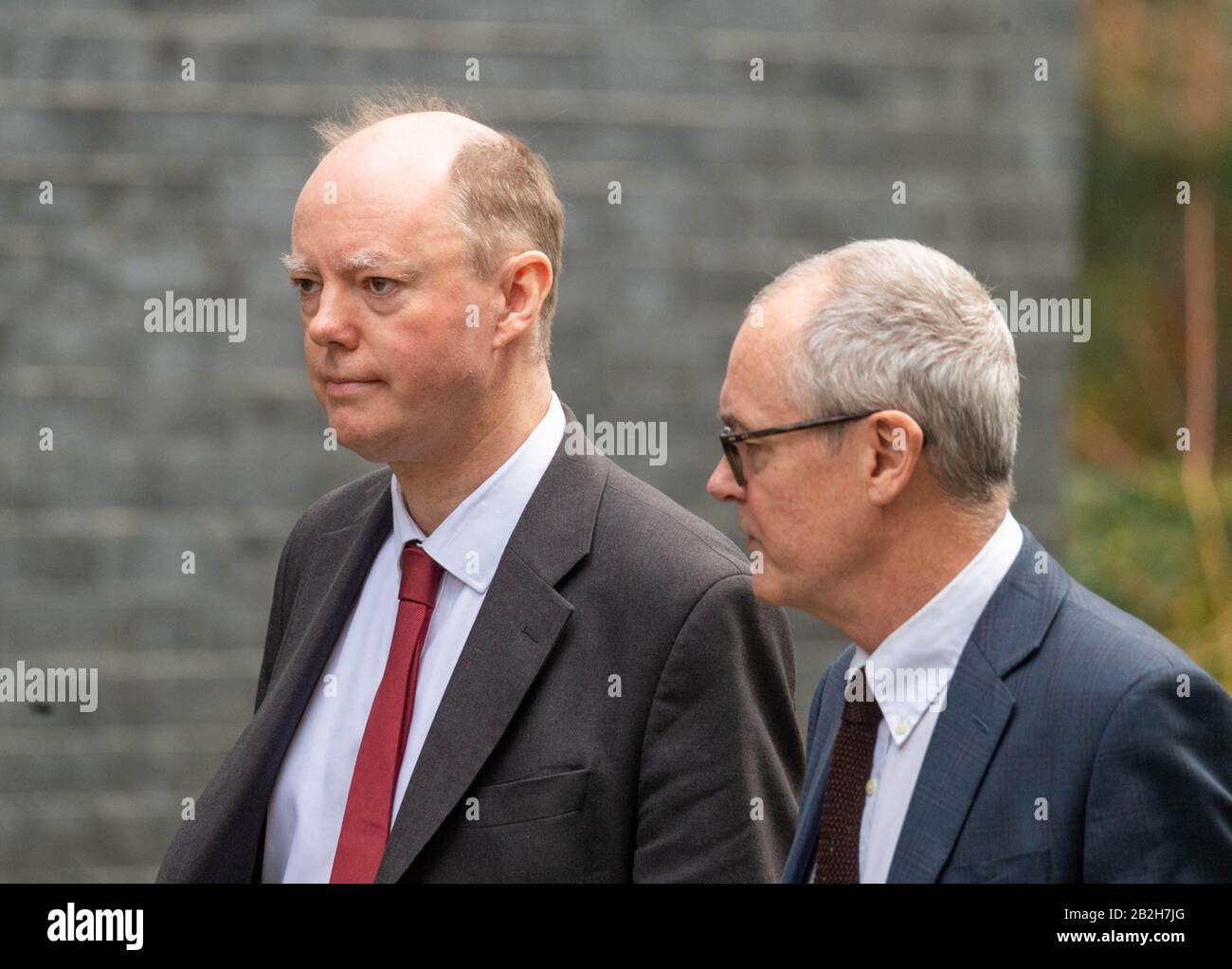 London, UK. 3rd Mar, 2020. Chris Whitty Chief Medical officer (left) and Patrick vallance  returns to 10 Downing Street, London for a press conference on the Coronavirus Credit: Ian Davidson/Alamy Live News Stock Photo