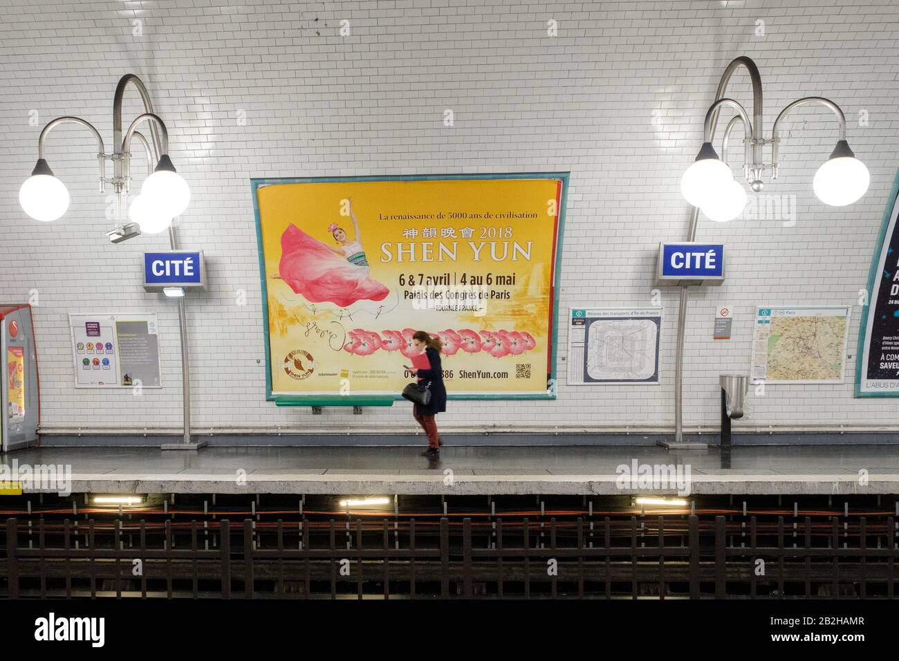 Metro de Paris - Cité station Stock Photo