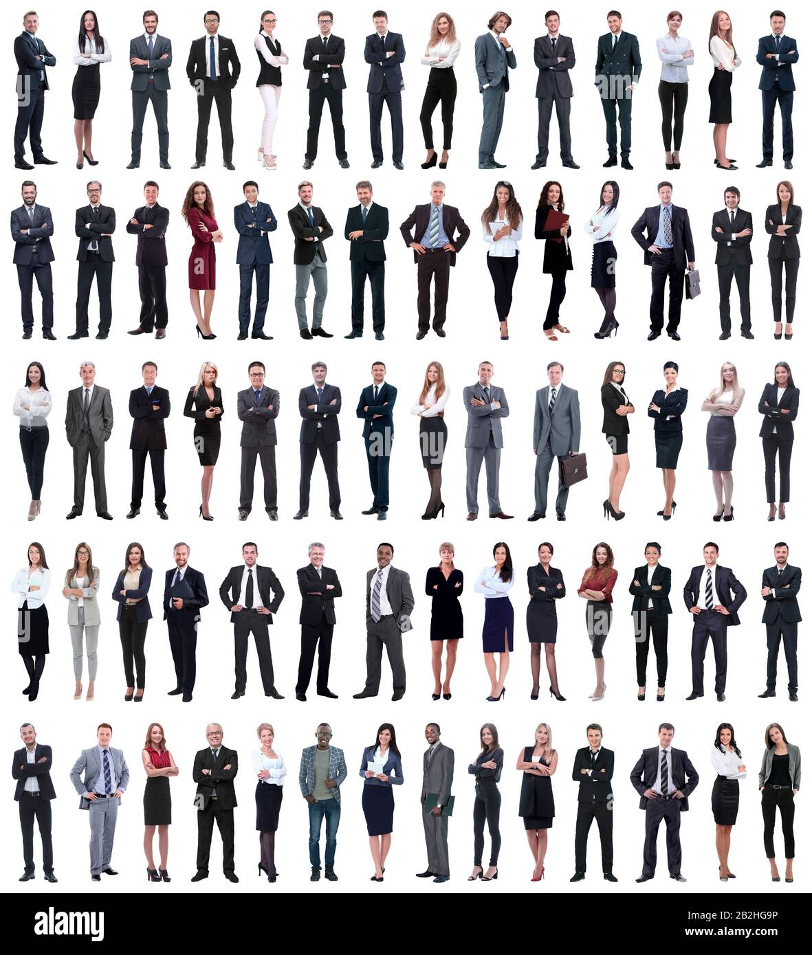 collage of young business people standing in a row Stock Photo - Alamy