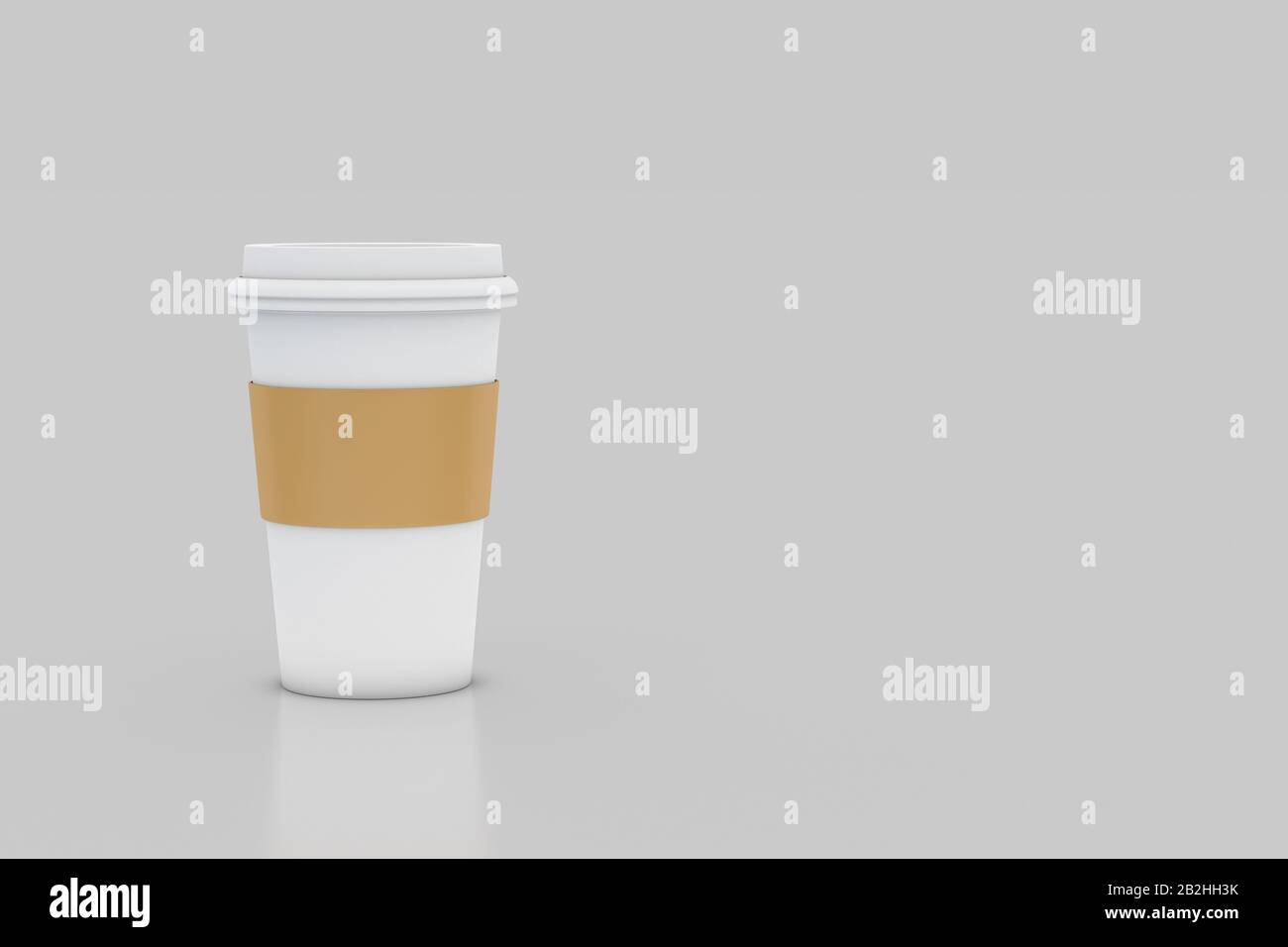 3d Rendering Of Paper Coffee Thermo Cup Mock Up Template Isolated On White Background Stock Photo Alamy