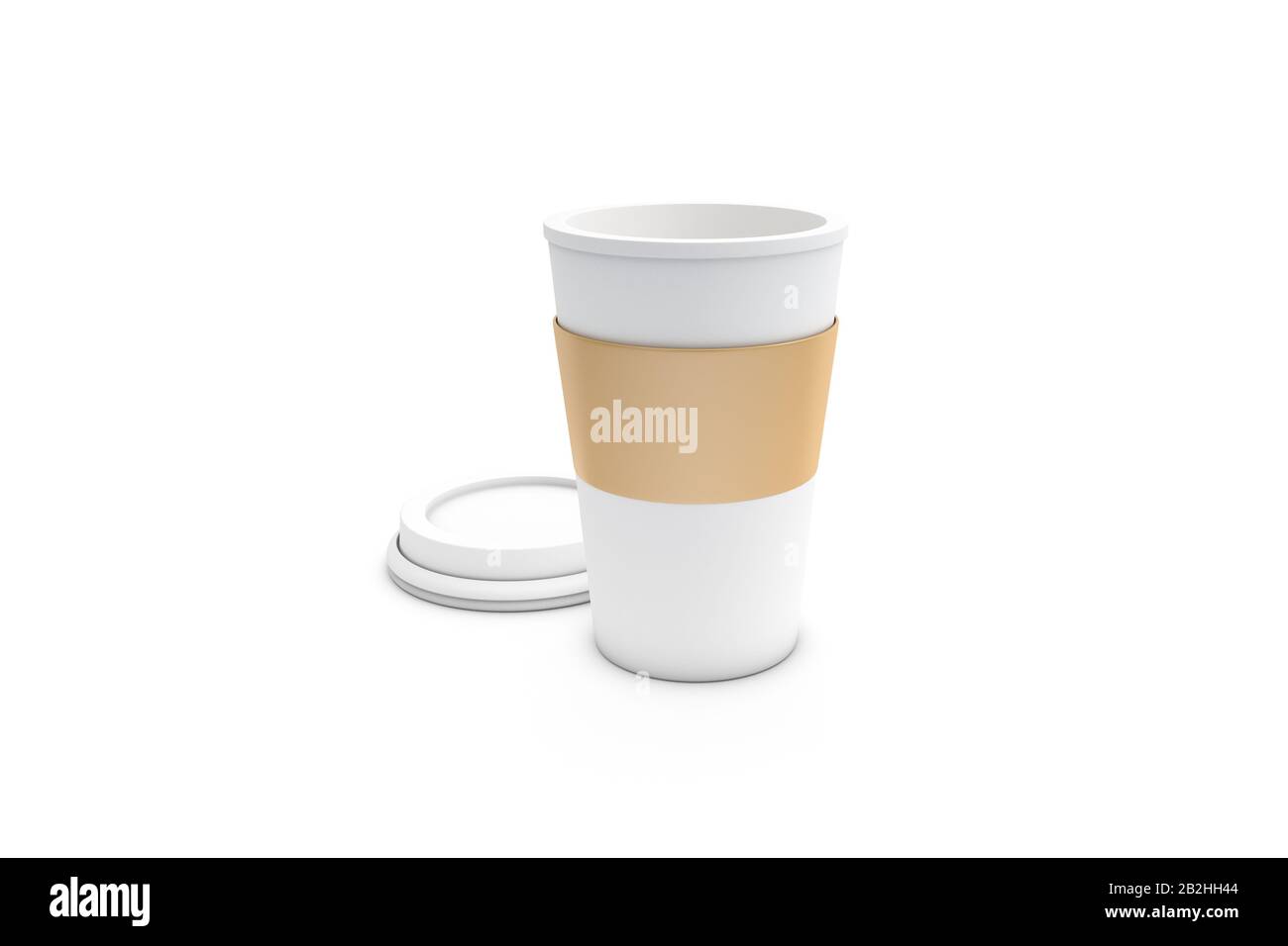 Download 3d Rendering Of Paper Coffee Thermo Cup Mock Up Template Isolated On White Background Stock Photo Alamy