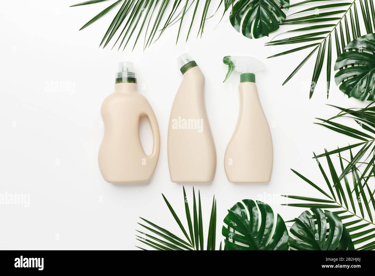 Download Three Blank Bottles For Mockup Packaging Of Cleaning Detergent Stock Photo Alamy