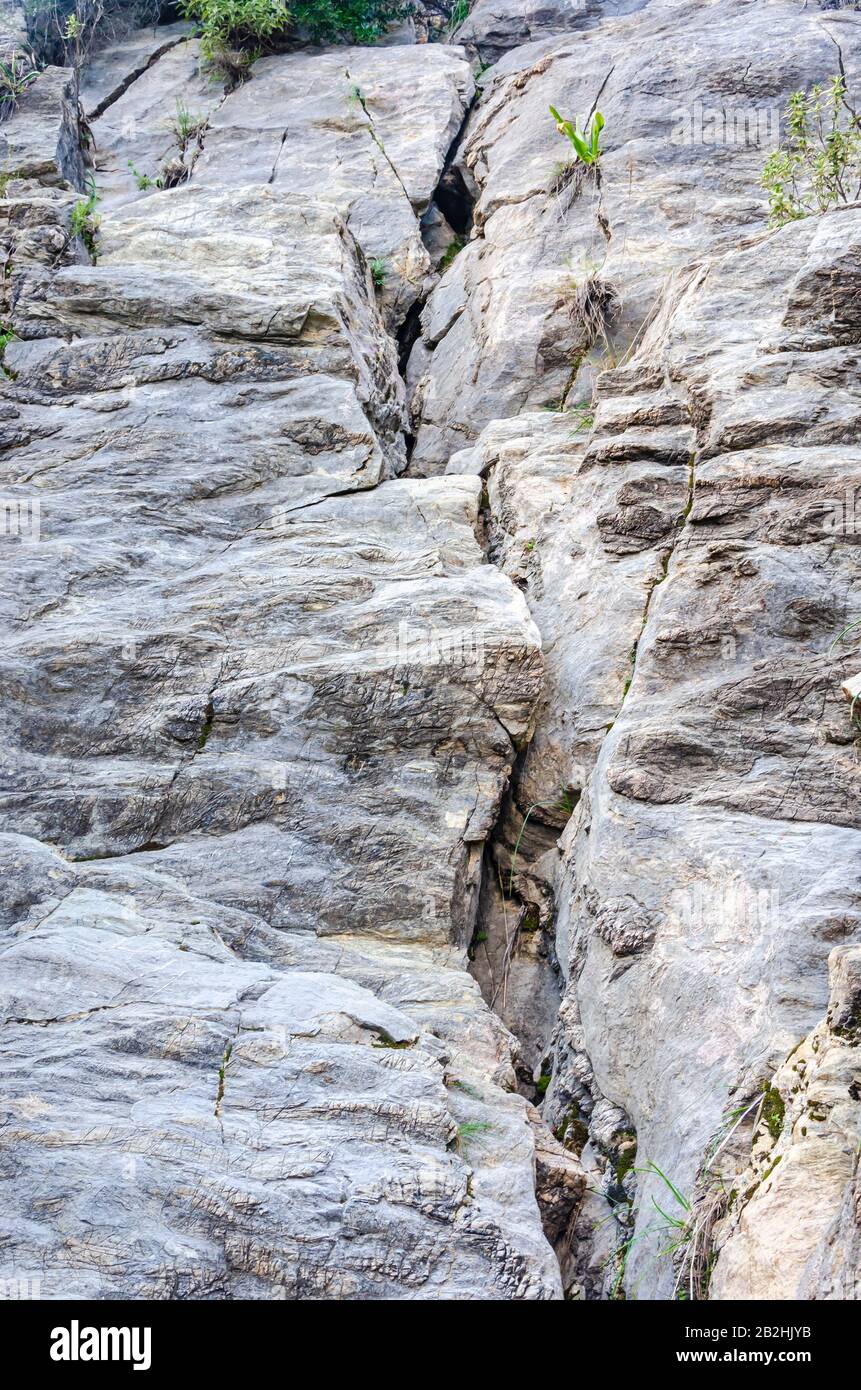 Cracked rocks, stone rock texture closeup Stock Photo