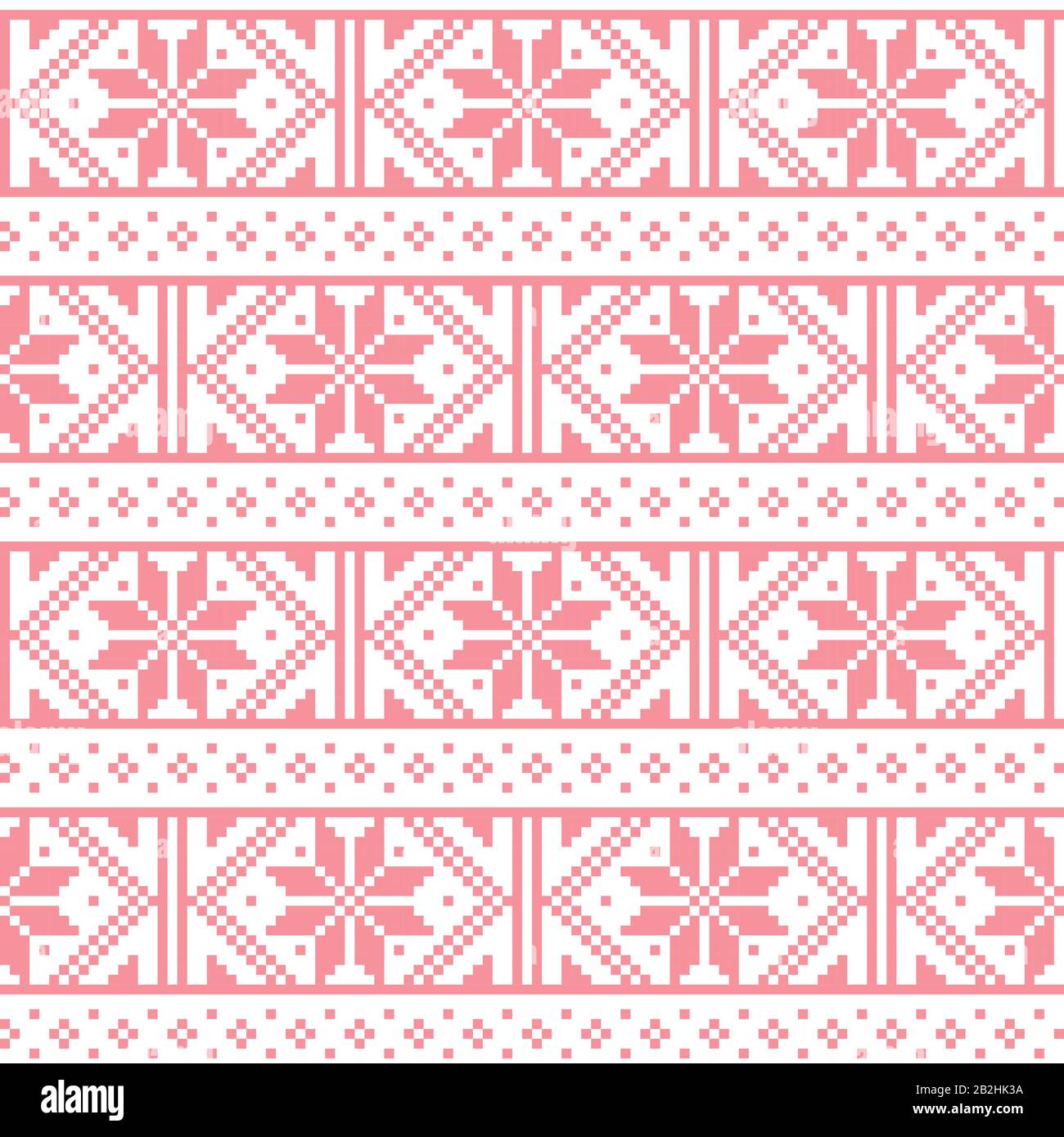 Fair Isle style traditional knitwear vector seamless pattern from Scotland, knit repetitive design with snowflakes Stock Vector