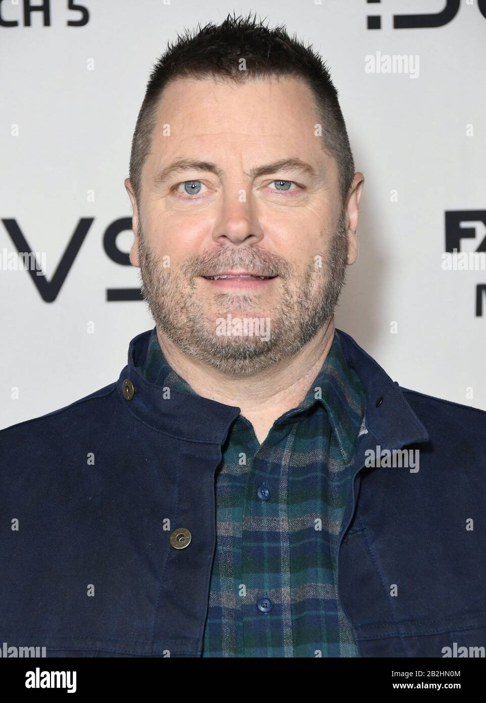 02 March 2020 - Hollywood, California - Nick Offerman. FX's 'Devs' Los Angeles Premiere held at Arclight Hollywood . Photo Credit: Birdie Thompson/AdMedia /MediaPunch Stock Photo