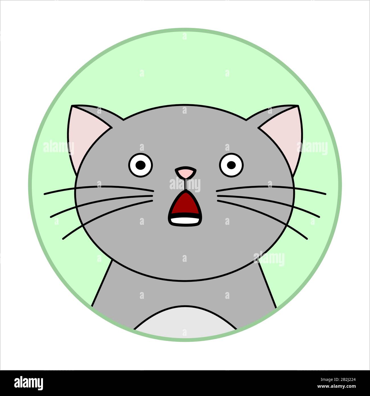 Cat Emoji Frowning Pictorial Representation Mouth Open Stock Vector by  ©get4net 564475148