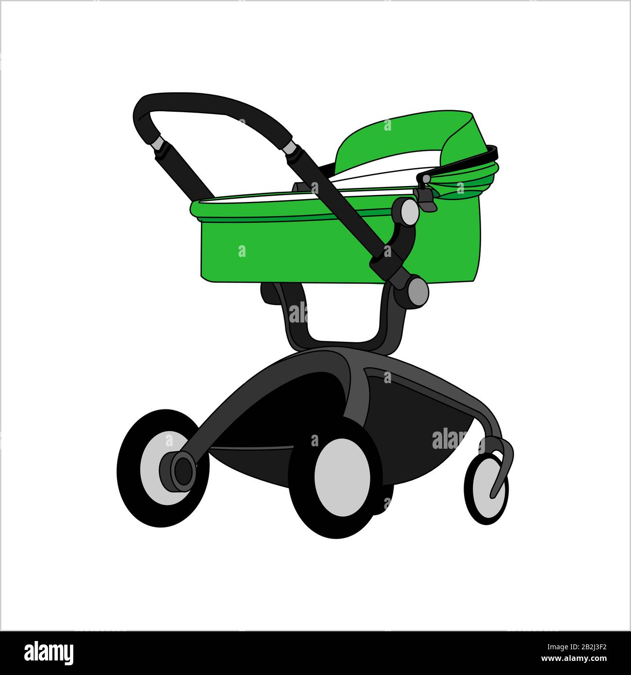 Preambulator, Pram, Baby Buggy, Go-cart, Baby Carriage, Pusher, Carriage,  Stroller, Pushchair For Boy or Girl. Modern flat Vector Image Isolated on  wh Stock Vector Image & Art - Alamy