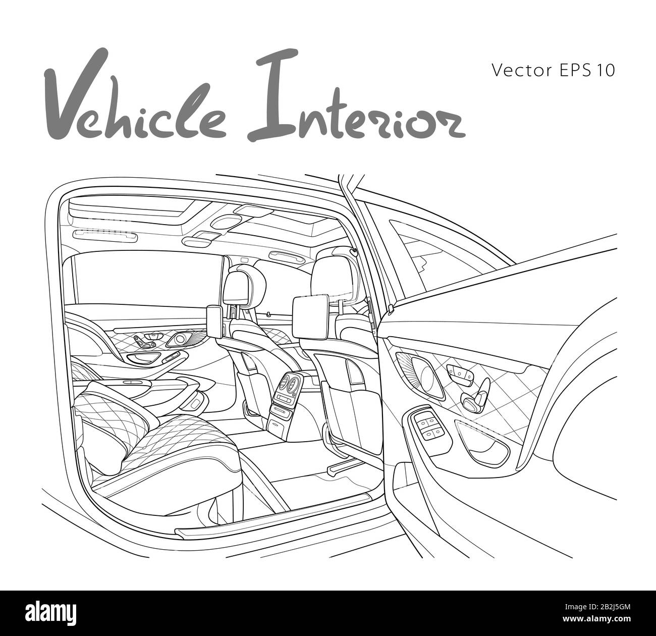 Machine inside. Interior of the vehicle. Vector Stock Vector Image ...